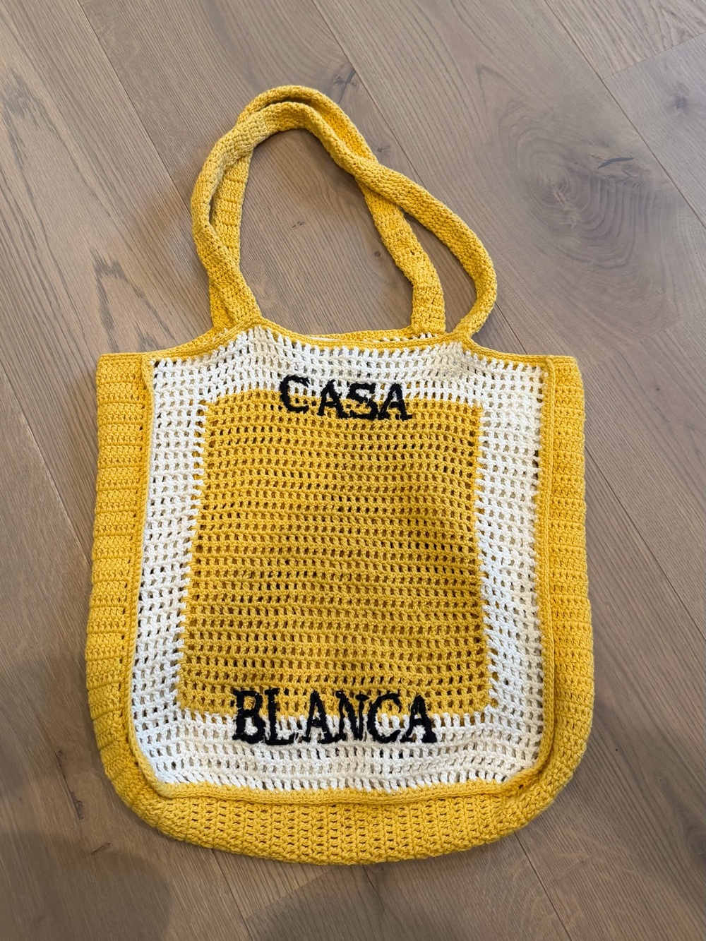 Casablanca Crochet Yellow Tote
